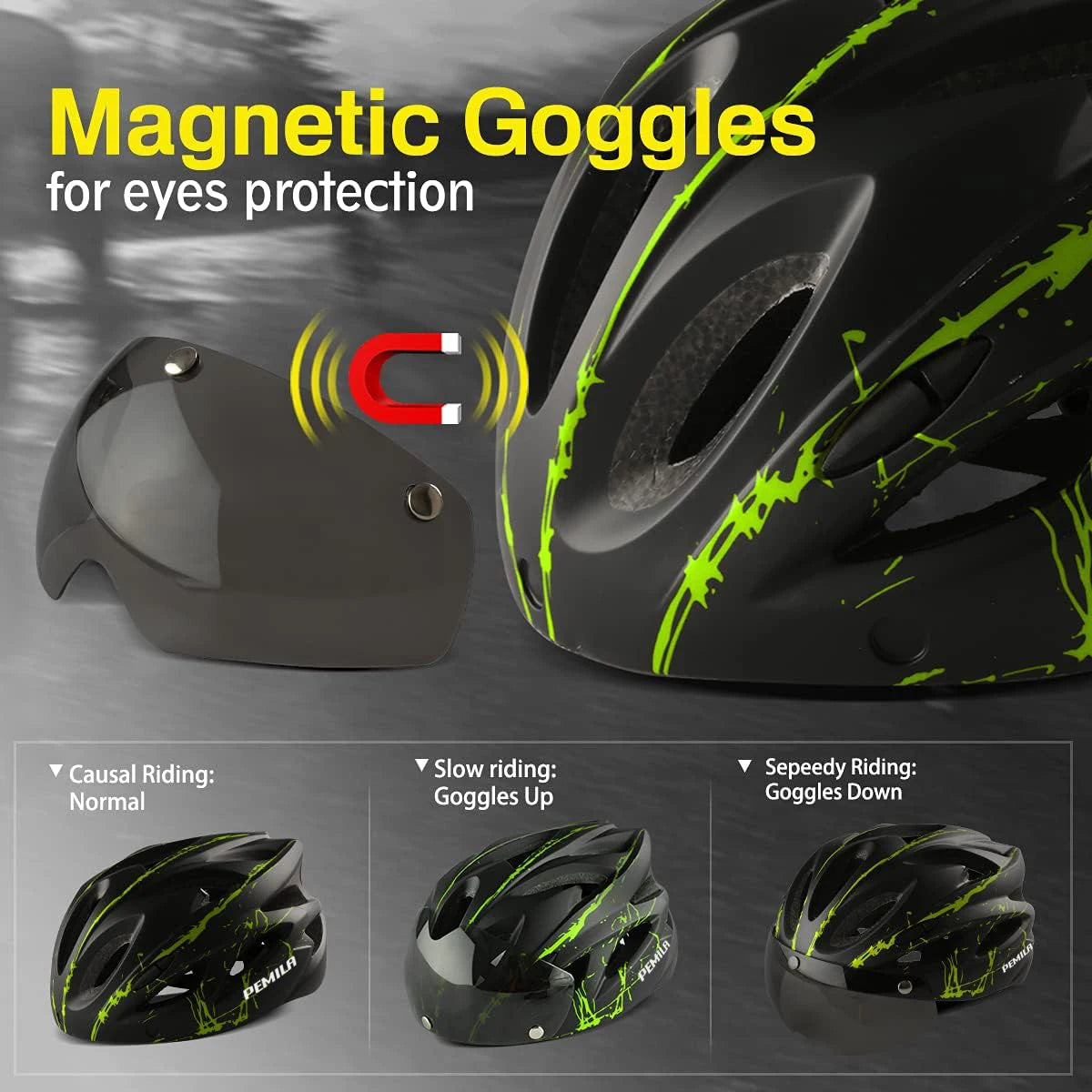 NEW Ultralight Cycling Safety Helmet Outdoor Motorcycle Bicycle Helmet Removable Lens Visor Mountain Road MTB Bike Helmet