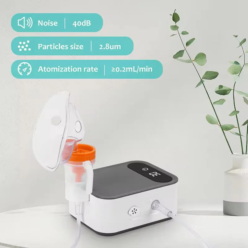 NEW Set Home Use Portable Electronic Nebulizer Machine for Adults & Kids for Breathing Problems with 2 Masks and 1 Mouthpiece, Adjustable Timing Health Care Supplies