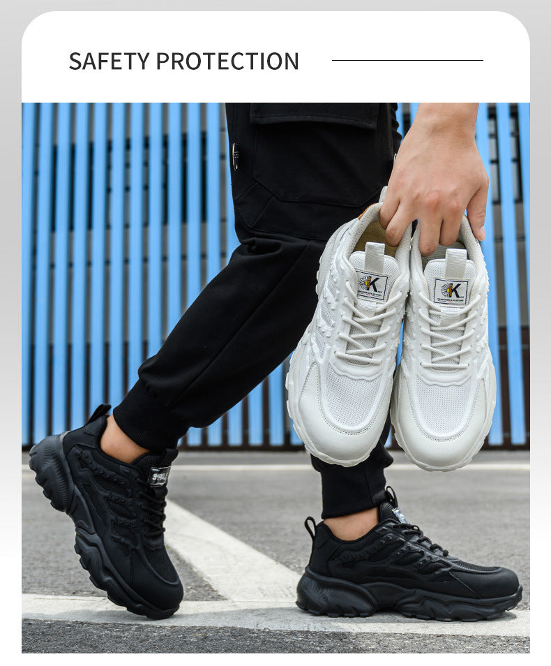 White Safety Shoes Men Women Steel Toe Boots Work Sneakers Anti-smash Anti-puncture Indestructible Shoes Sport Protective Shoes