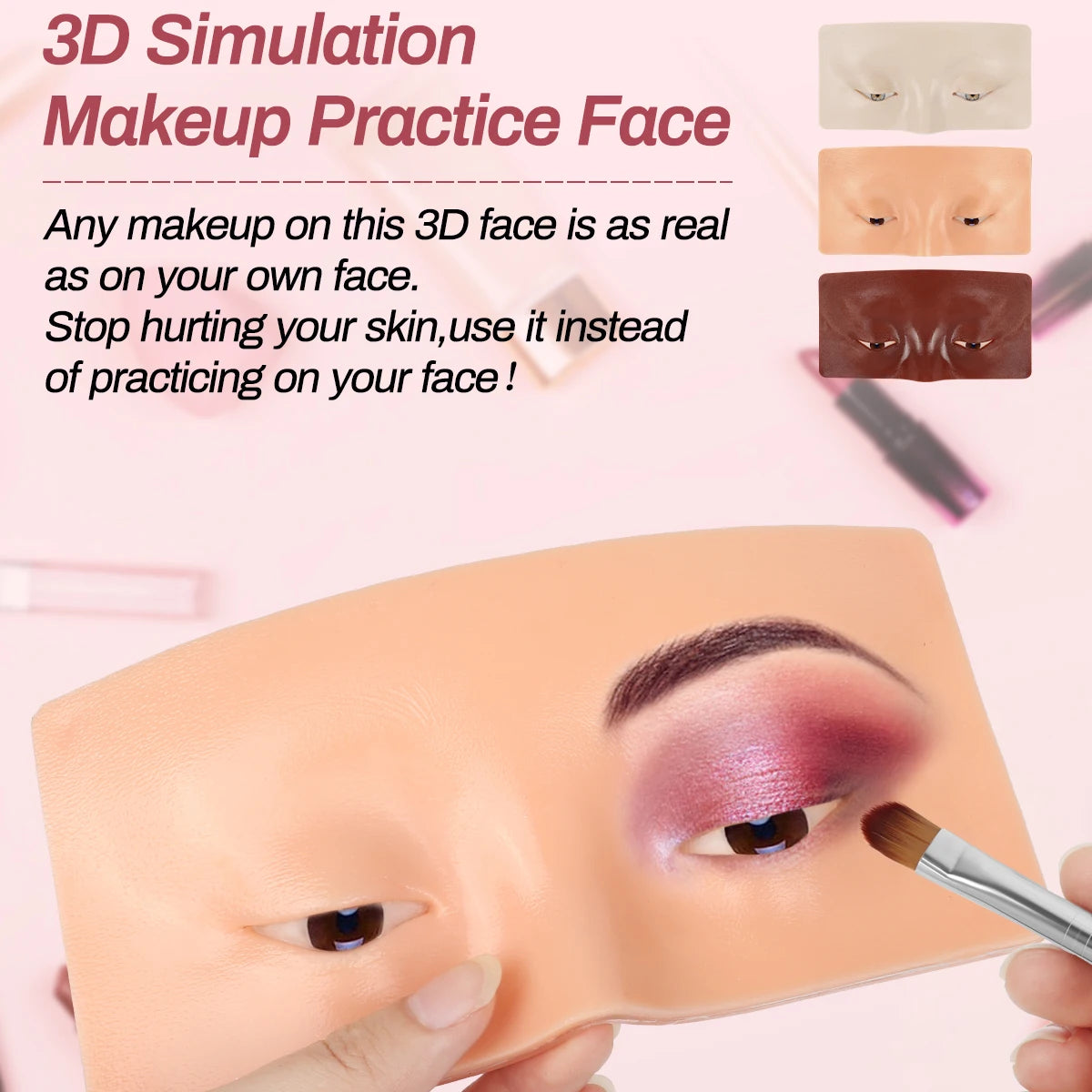 Reusable 5D Cosmetic Makeup Practice Mask Board Pad Skin Eye Face Solution Makeup Mannequin Silicone for Training Supplies