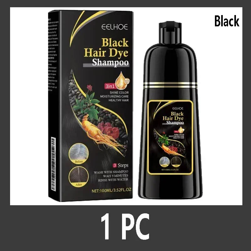 NEW 10PCS Set Natural Herbal Korean Hair Dye Shampoo 3 in 1 Change Hair Color Gray Hair to Dark Brown Black Deep Nourishing Fashion Hairs Care 100ml Women Men Hair Care Supplies