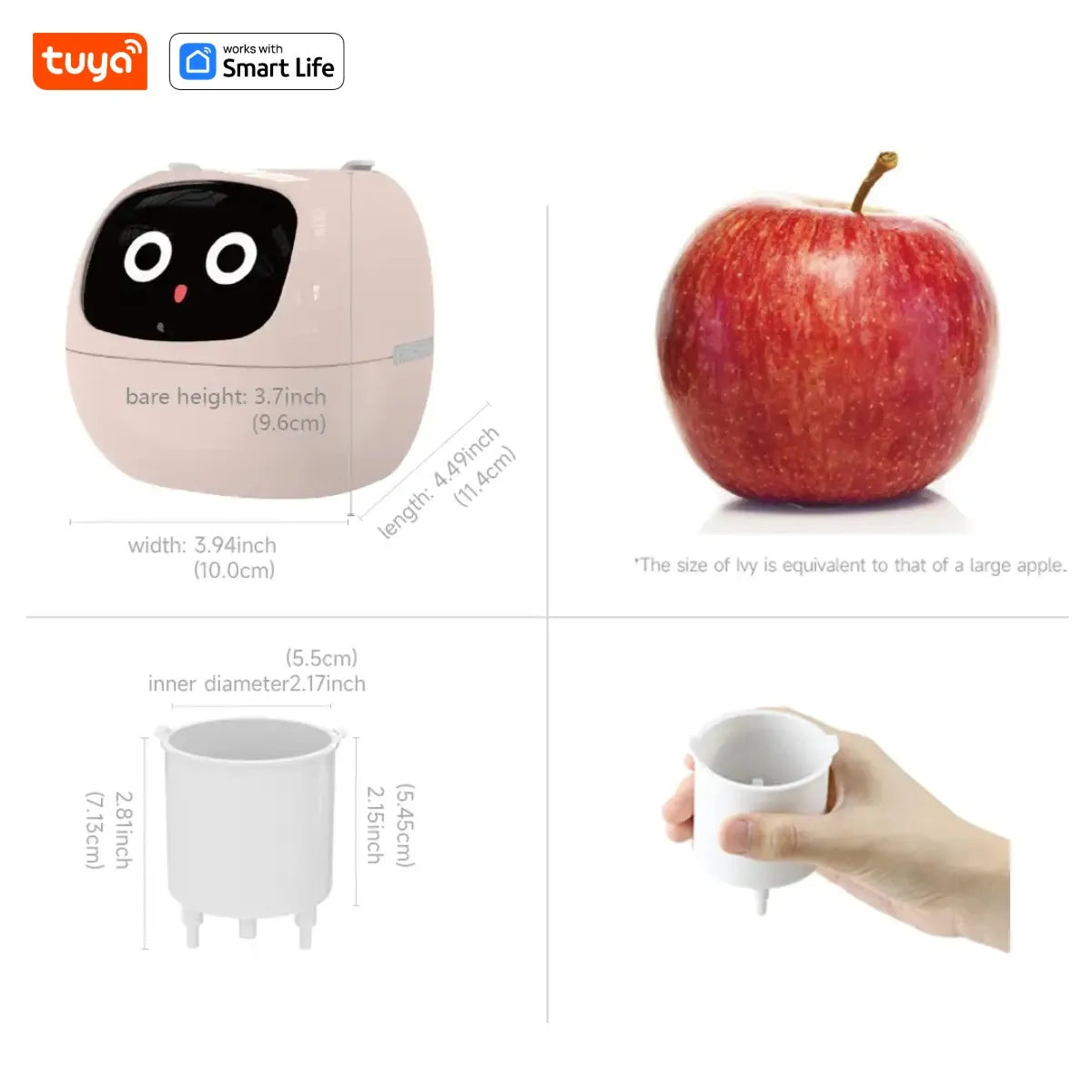 NEW Arrivals Yellow Wireless TUYA APP  Ivy Smart Planter, Endless Fun Over 49 Rich Expressions,7 Smart Sensors and AI Chips Make Raising and Growth  Plants Easy and Fun Gardening Supplies