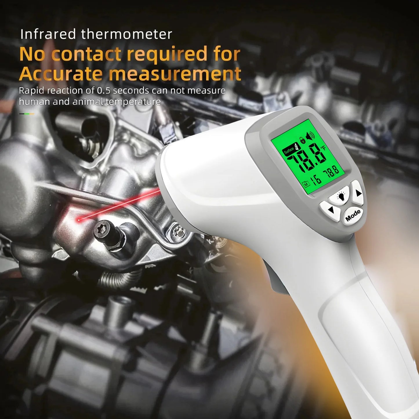 Digital Infrared Multi-Purpose Baking Oven Food Cooking Temperature Meter Measure Thermometer Outdoor Pyrometer Laser High Temperature Meter Food Kitchen Thermometers Adjust Heat Meter