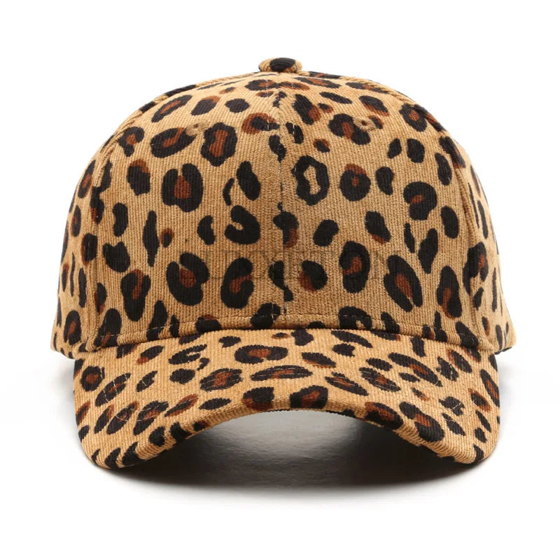 Women Winter Hat Leopard Pattern Corduroy Women Baseball Hat Snapback Hip Hop Hat Accessories Cotton Plain Pattern