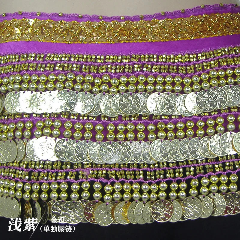 NEW Arrivals 10 Patterns Women Belly Dance Coins Belt Belly Oriental Dance Hip Scarf Costume Accessories Dancing Skirt Decoration
