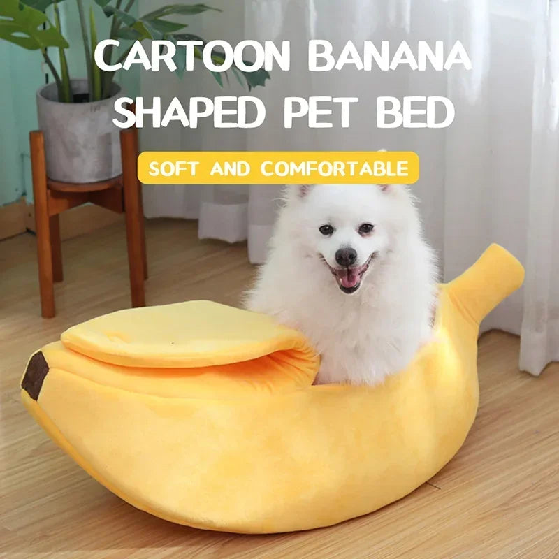 Pet Banana Shaped Warm Bed House Funny Cute Cozy Cat Mat Beds Warm Durable Portable Pet Basket Kennel Dog Cushion Cat Supplies