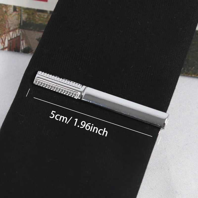 Classics Metal Silver Color Tie Clip for Men Simple Bar Clasp Practical Necktie Clasp Clip Gentleman Tie Pin Male Apparel  Accessories