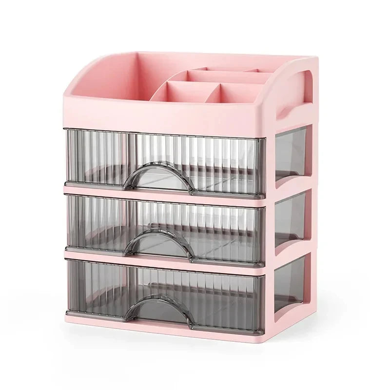 NEW Arrivals 2-3-4 Layers Large Capacity Transparent Make-Up Storage Box Multi-Layer Multi-Functional Desktop Organizer, Drawer Jewelry Makeup Storage Box Women Cosmetic Supplies