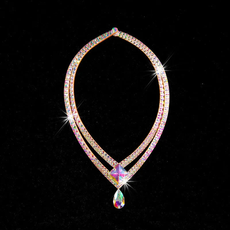NEW Arrivals 18 Patterns Luxury Belly Dance Sparkle Necklace Jewelry Competition Dancer Accessory Shine Dancing Necklace Stage Performance Costume Egypt Show
