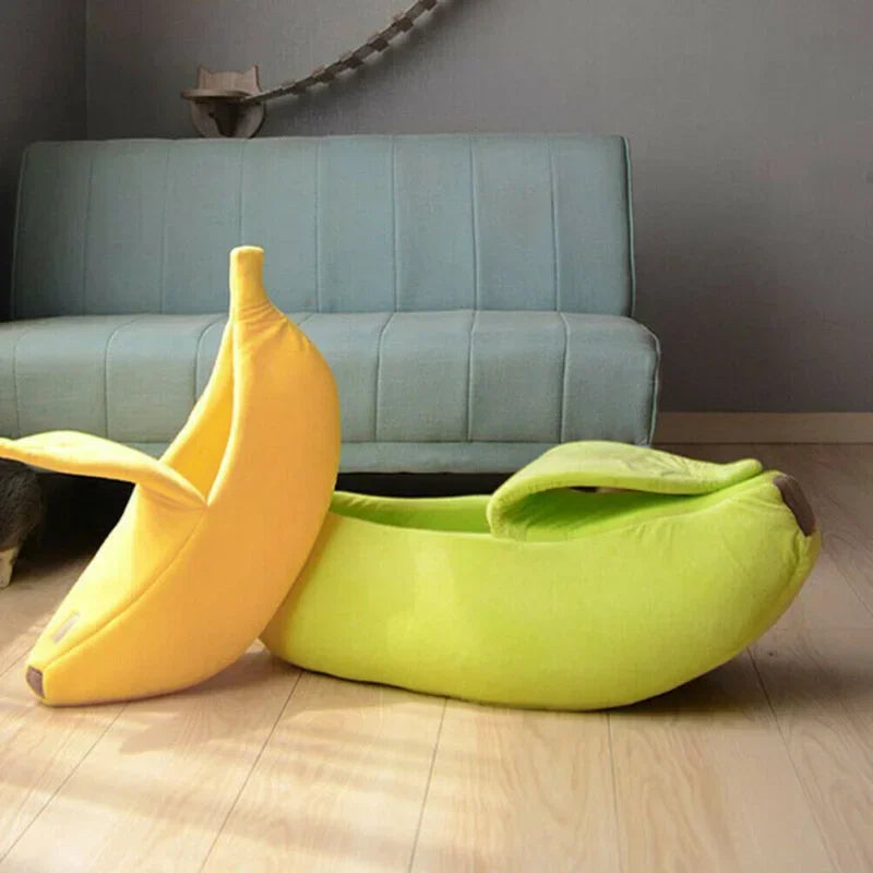 Pet Banana Shaped Warm Bed House Funny Cute Cozy Cat Mat Beds Warm Durable Portable Pet Basket Kennel Dog Cushion Cat Supplies