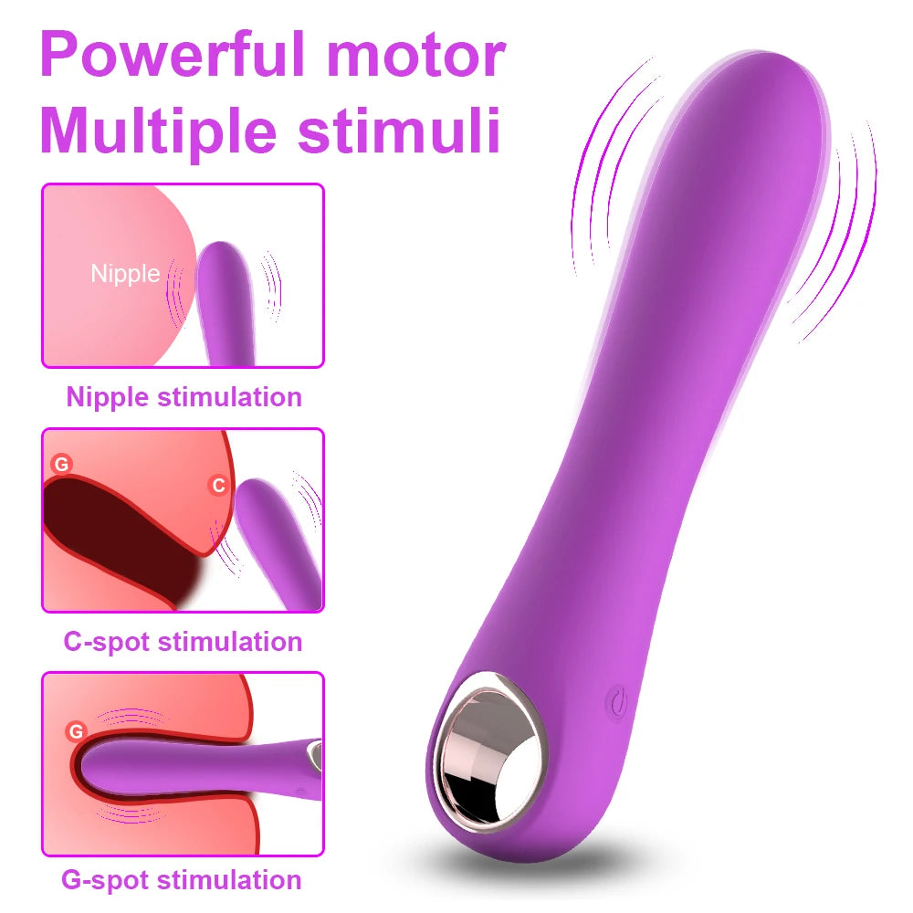 10 Speeds Powerful G-Spot Vibrator for Women Soft Silicone Dildo Vagina Clitoris Stimulator Vibrator Female Sex Toys for Adults