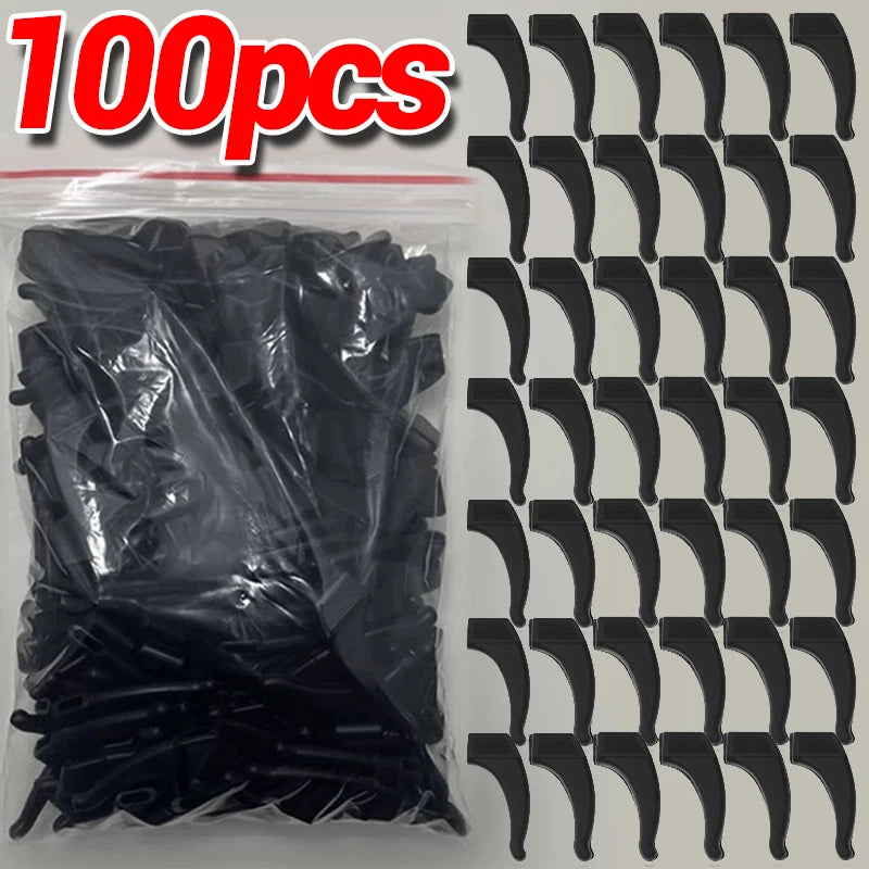 100 PCS Set Anti-Slip Silicone Ear Hooks Glasses Eyeglasses Leg Elastic Ear Grip Stopper Bracket Fastener Accessories Temple Anti-Fall Eyewear Holder Women Men Optical Accessories