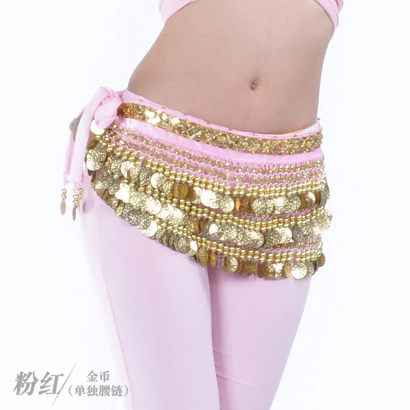 NEW Arrivals 10 Patterns Women Belly Dance Coins Belt Belly Oriental Dance Hip Scarf Costume Accessories Dancing Skirt Decoration