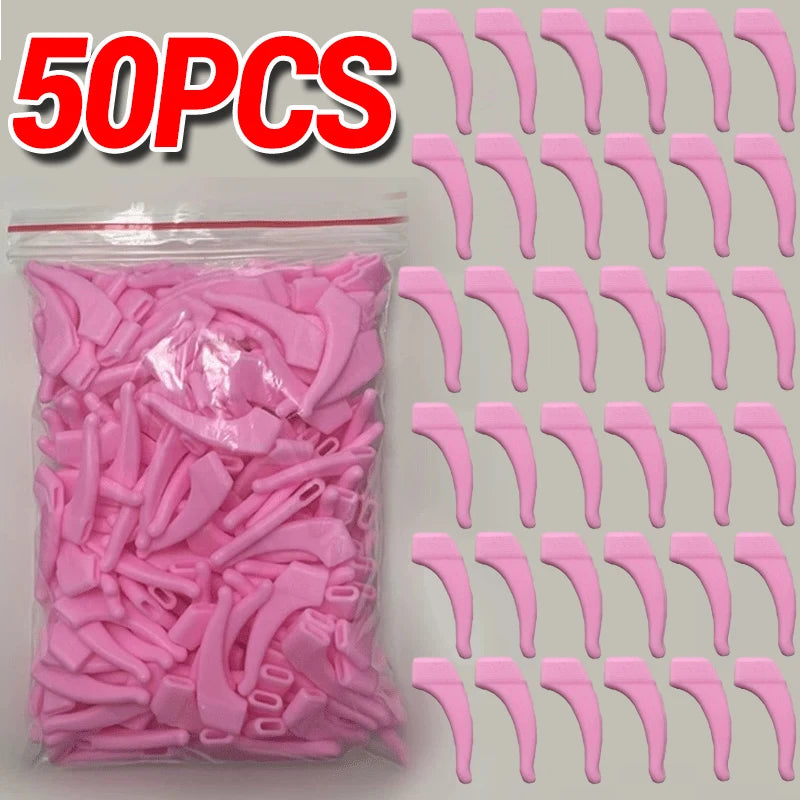 100 PCS Set Anti-Slip Silicone Ear Hooks Glasses Eyeglasses Leg Elastic Ear Grip Stopper Bracket Fastener Accessories Temple Anti-Fall Eyewear Holder Women Men Optical Accessories