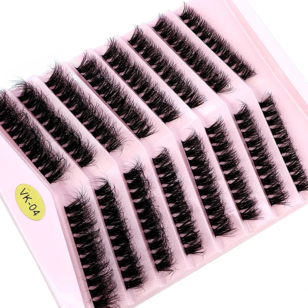 Individual Eyelash Clusters Russia Volume Mink Eyelash Extension Segmented False Lashes 8D fluffy Thick Bundle Makeup Cilias