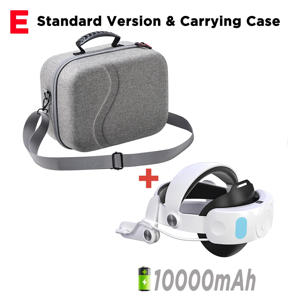 META Quest 10000mAh Battery Comfort Head Strap For Meta Quest 3/3s Replacement Elite Strap PD18W Charging Enhanced Playtime, Carrying Case Gaming Movies