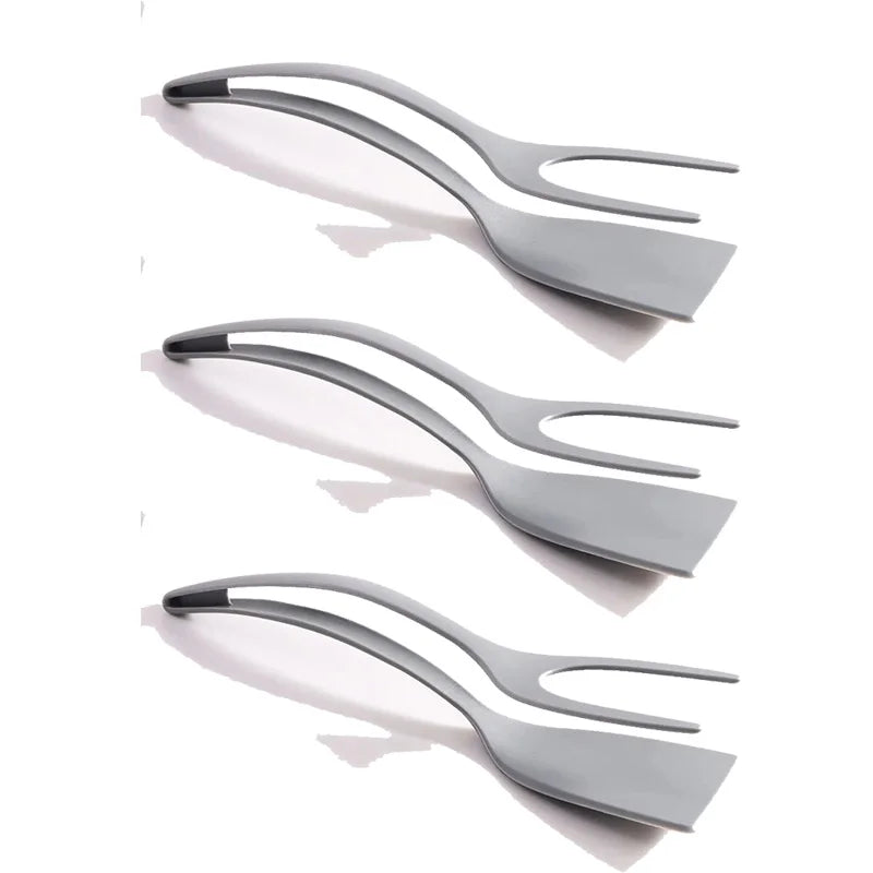 3 PCS Set Egg Flipper Spatula 2 in 1 Grip and Flip Spatula Tongs Silicone Egg Flipper Tool Fish French Toast Tongs Non-Stick Cooking Accessories Kitchenware Tools
