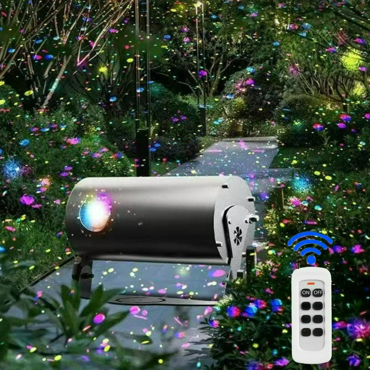 For Home Villa Dynamic Colorful Firefly Projection Lamp with Remote Control Light Adjustment Outdoor Waterproof Courtyard Lawn Garden Landscape Projector Lights System