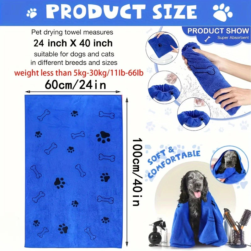 Dog Towel Pets Quick-Drying Bath Towel Puppy Cat Microfiber Claw Soft Towel Blanket Pet Shower Bathrobe Dogs Grooming Products