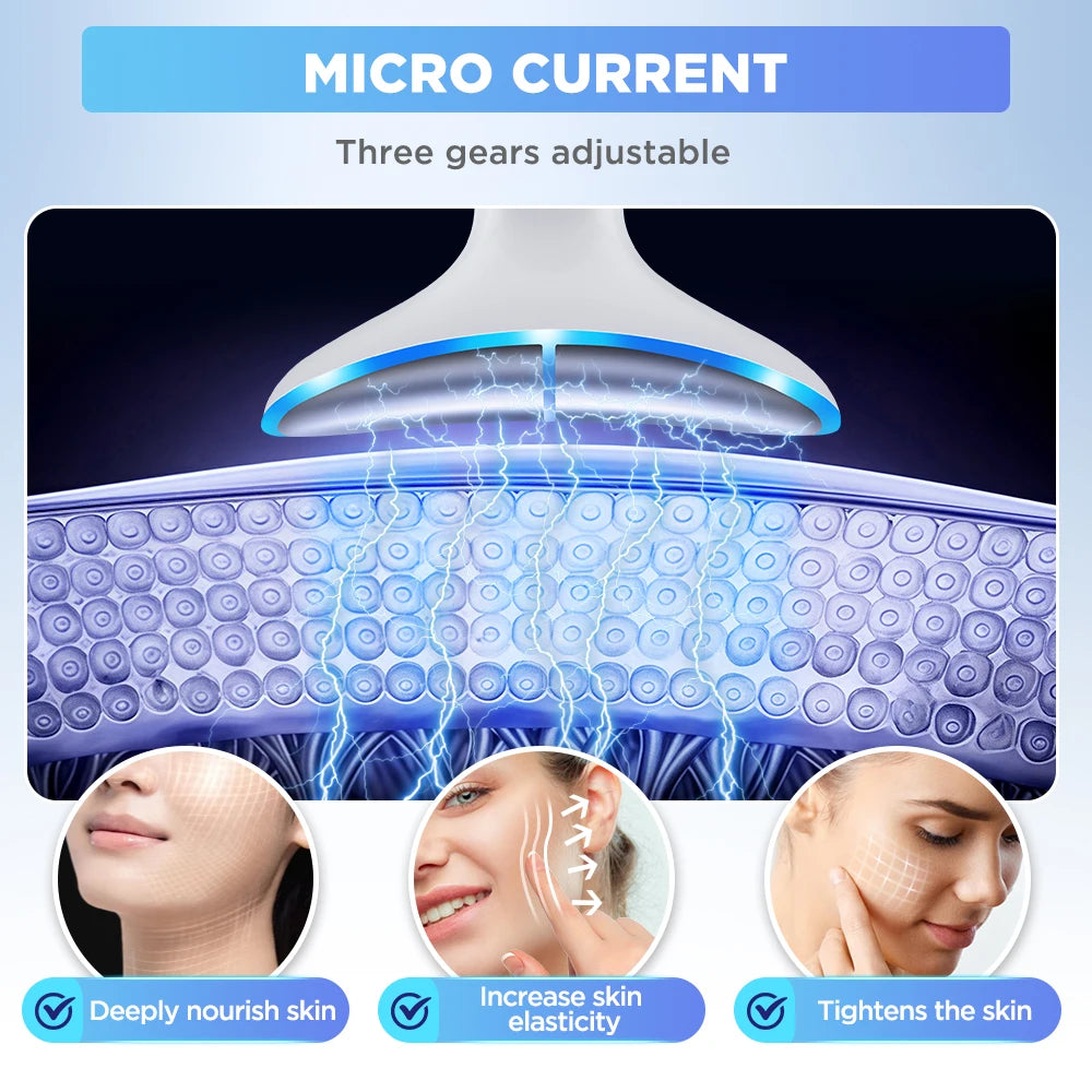 EMS Facial Lifting Device Neck Face Eye Massager Face Slimming Beauty Skin Phototherapy Machine Anti Aging Reduce Double Chin