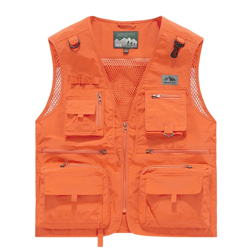 8 Colors S-5XL UK Plus Size Men's Multi-Pocket Vest, New Breathable Outdoor Fishing Vest, High-Quality Design, Casual High-Tech Men's Jacket