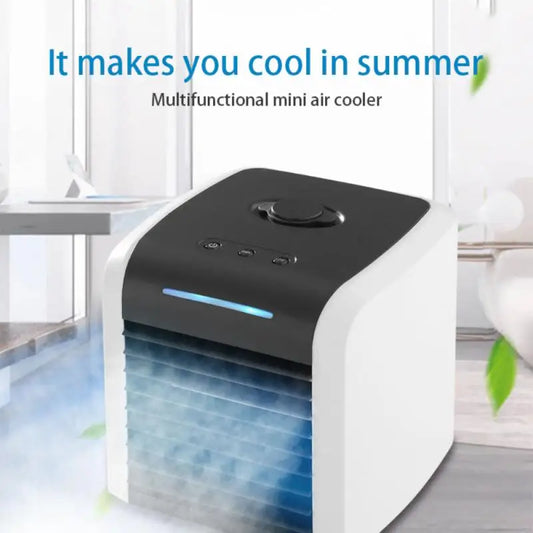 Portable Air Conditioner Mini Evaporative Air Cooler Personal Rechargeable USB Quiet Desk Fan With 2 Speeds For Home Room Office