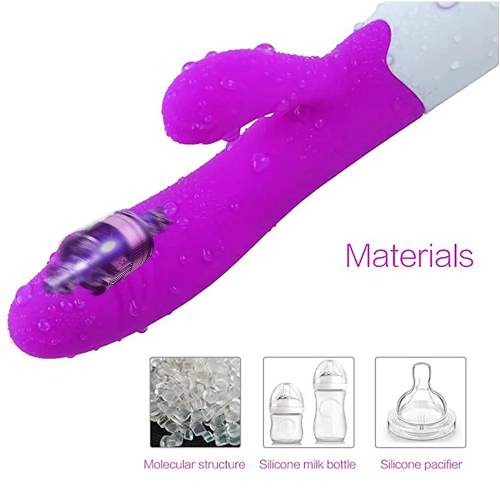 G Spot Dildo Rabbit Vibrator for Women Dual Vibration Silicone Waterproof Female Vagina Clitoris Anal Massager Sex Toys Shop