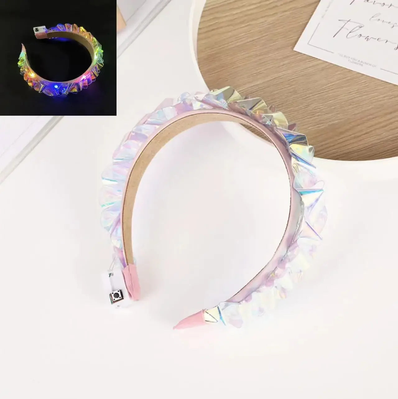 NEW Arrivals Light Up Headband Glowing Crown LED Laser Hair Band Flashing Headpiece Luminous Crown Nightclub Cosplay Party Headwear Hair Tiara