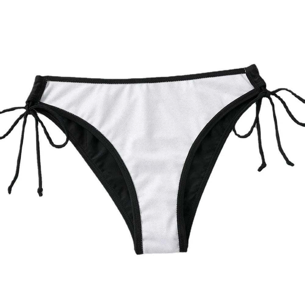 Sexy Halter Bikini Swimsuit Low Waisted Black/Red/Rose Beach Bathing Suit Cheap Bandage Brazilian Swimwear Two Pieces Sale