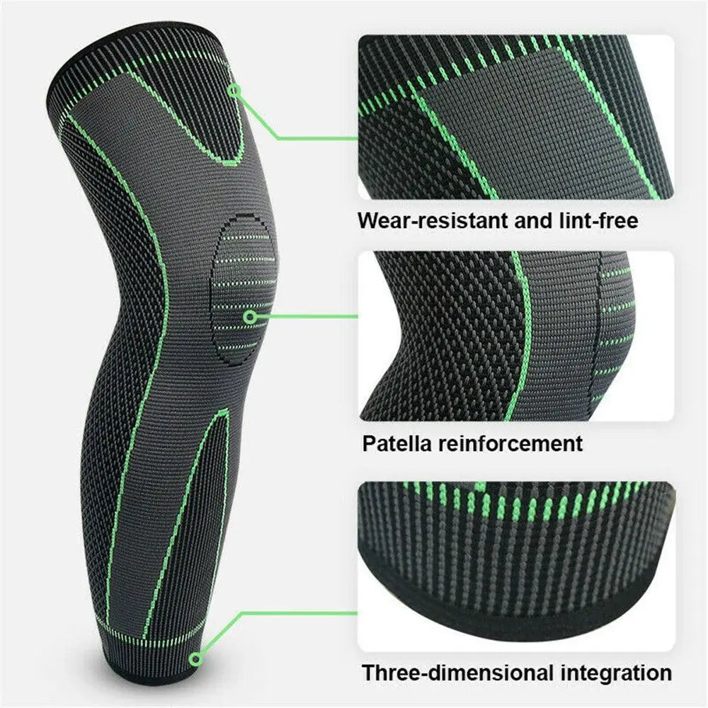 Leg Knee Support Protectors Knee Support Brace Compression Long Full Legs Sleeve Arthritis Relief Running Gym Sport Knee Pads