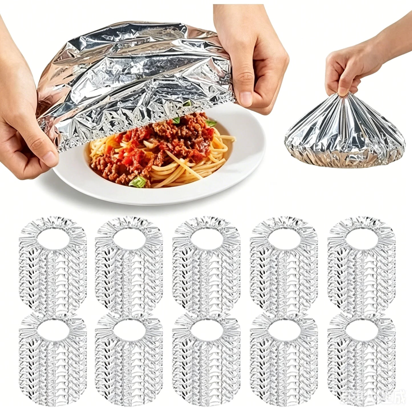 300 PCS Set Home Travel Camping Picnic Aluminum Foil Bowl Wraps Cover Kitchen Food Preservation Wraps Reusable Aluminum Foil Film Covers Food Fresh-Keeping Insulation Bags