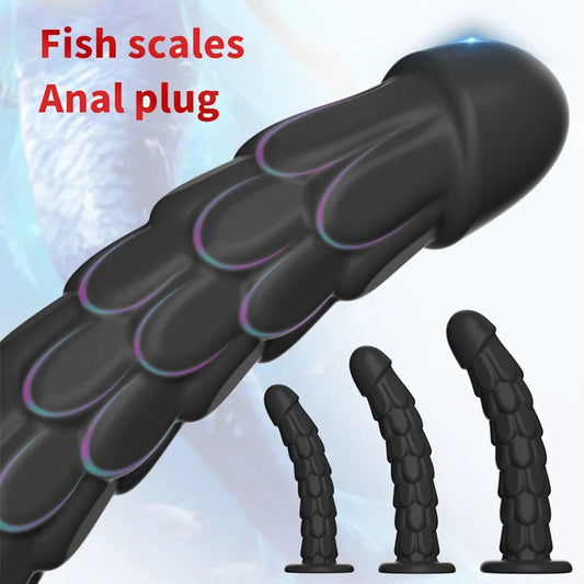 Adult Dragon Scales Texture Dildo Big Penis Anal Butt Plug with Suction Cup Prostate Massager Vaginal Masturbation Goods Anal Sex Toys