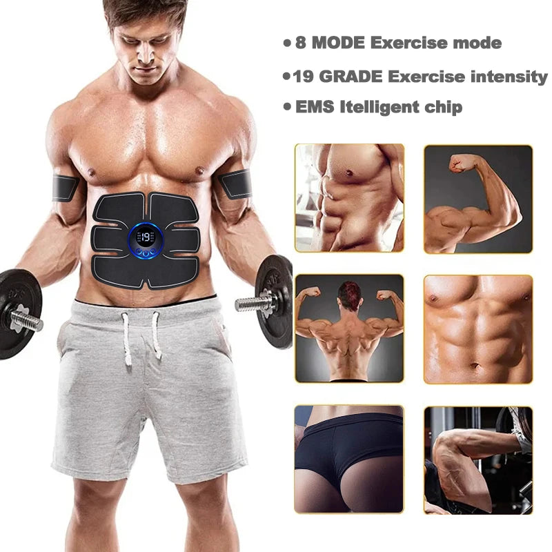 USB Rechargable EMS Muscle Stimulator Electric Massage Therapy Pain Relief Digital Meridian Full Body Massager Fitness