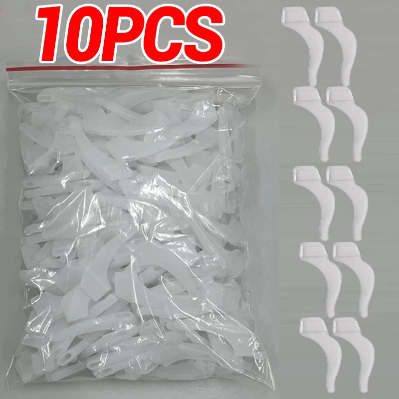 100 PCS Set Anti-Slip Silicone Ear Hooks Glasses Eyeglasses Leg Elastic Ear Grip Stopper Bracket Fastener Accessories Temple Anti-Fall Eyewear Holder Women Men Optical Accessories