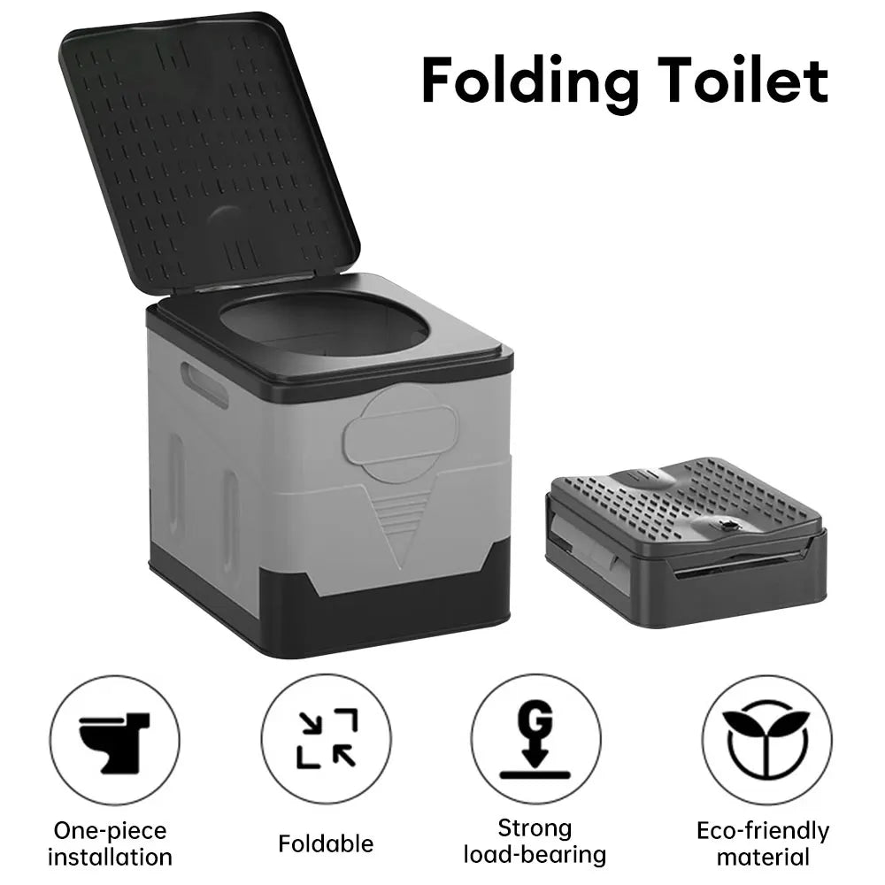 Portable Folding Toilet for Outdoor Camping Potty for Adults Kids Cover Design Seat Toilet Reusable Toilet for Picnic Car Travel