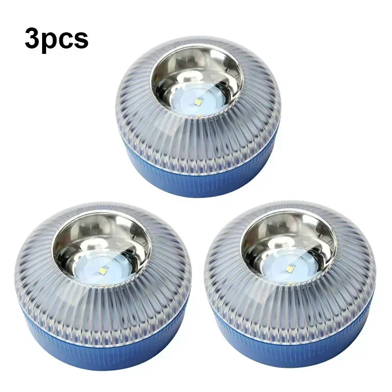 4 PCS Set Newest Portable Emergency Light Car Emergency Beacon Light Orange/Blue/Red Magnetic Induction Strobe Light Waterproof Flashlight Car Safety Accessories