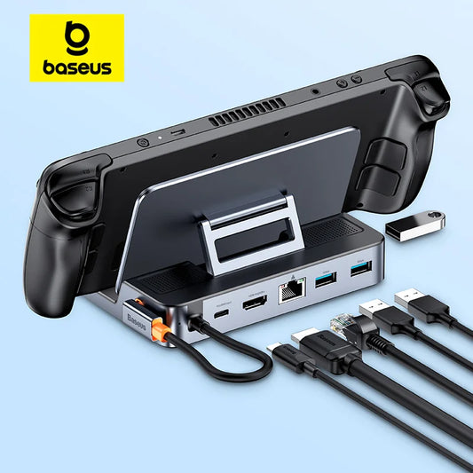 USB C Docking Station for Steam Deck Switch 6-in-1 Set Type C to 4K-60Hz HDMI-Compatible Gigabit Ethernet USB 3.0 Internet Hub Mobile Cell Phones Products Electronics Supplies