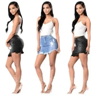 NEW Arrivals S-2XL Sexy Asymmetrical Denim Mini Skirt for Women Summer Cotton Short Skirts Wish Hot Sale New Style Casual Female Streetwear Clothing