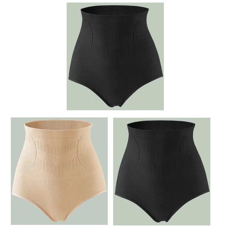 NEW Arrivals 3 PCS Set M-3XL Plus Size Women No Trace High Waist Shaping Panties Breathable Body Shaper Slimming Underwear Butt Lifter Tummy Control Panties Shapewear