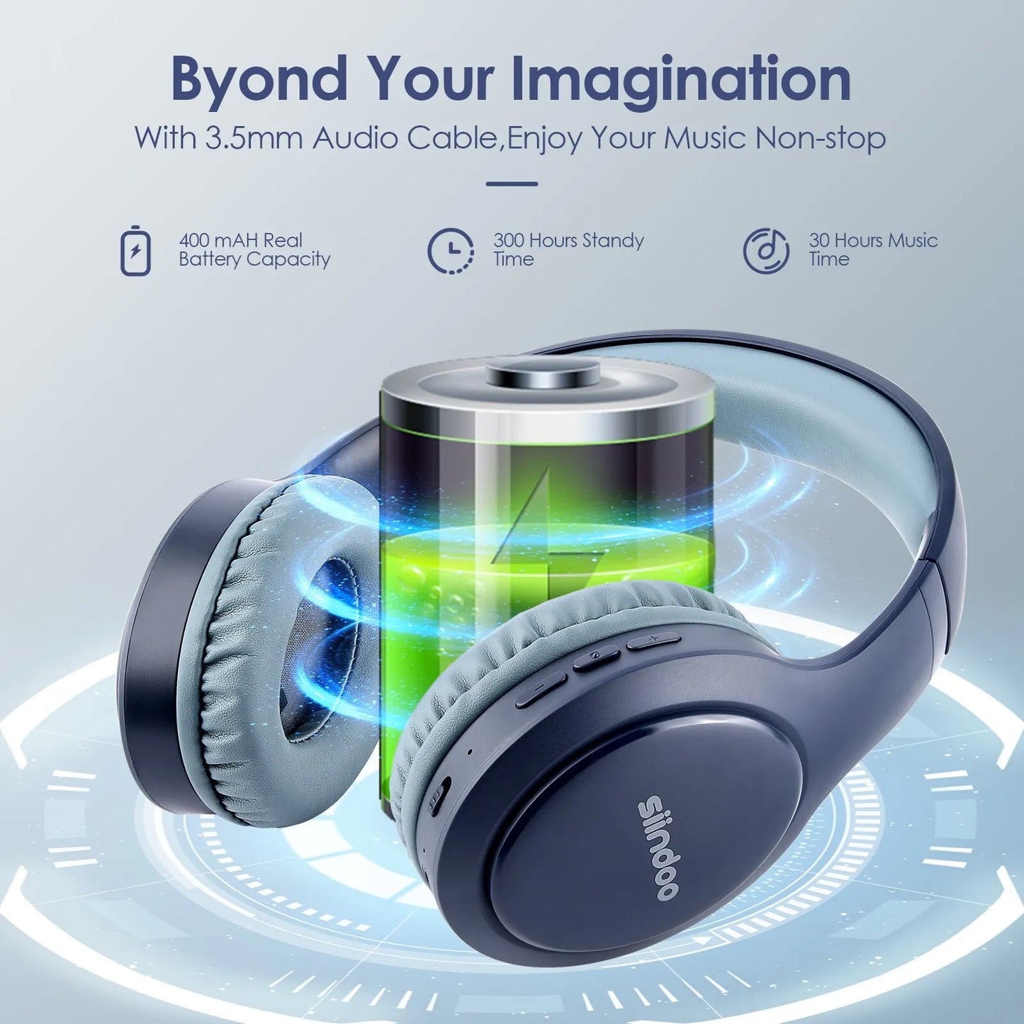 Wireless Bluetooth Headphones Pink&Blue Foldable Stereo Earphones Super Bass Noise Cancelling Mic For Laptop TV