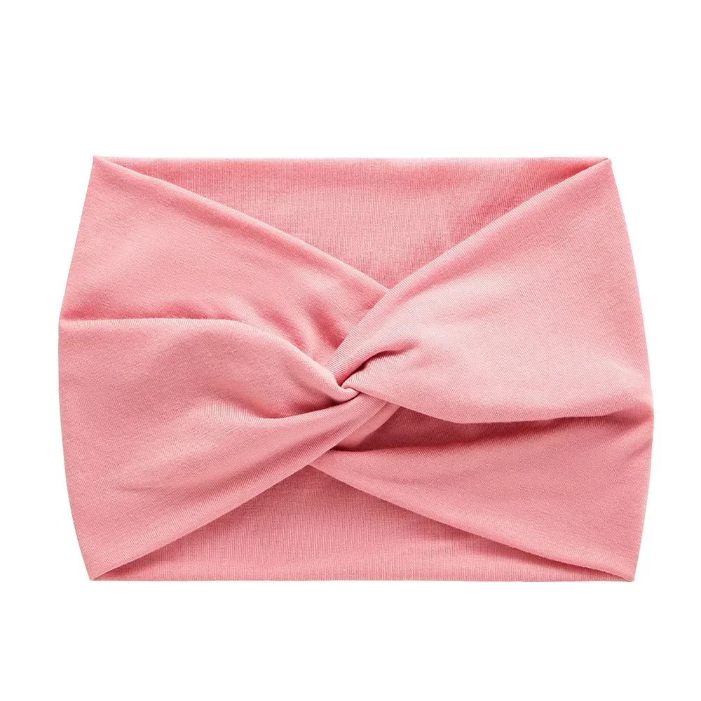 NEW Arrivals 44 Colors/Patterns Sports Elastic Wide-Brimmed Headband Unisex Solid Color Knotted Soft Anti-Slip Warm Turban Bandana Elastic Hairband Ladies Girls Fashion Apparel Accessories Clothing Supplies