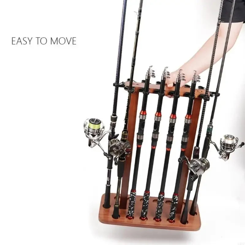 8-14 Bit Vertical Fishing Rod Storage Holder Fishing Gear Equipment Organizers Fishing Rod Rack Floor Stand Fishing Rod Rack Home Garage