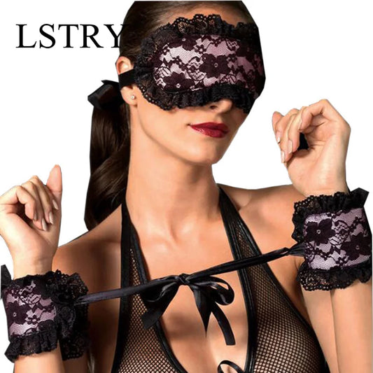 Women Exotic Apparel Sexy Lingerie Hot Lace Mask Blindfolded Patch Sex Handcuffs Sex Toys For Couple Erotic Lingerie For Women