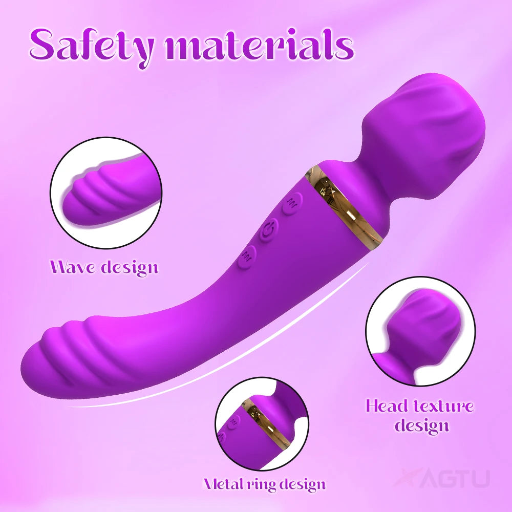 Double Heads AV Vibrator for Women Clitoris Stimulator G Spot Dildo  Magic Wand Vagina Massager Adult Goods Female Sex Toys