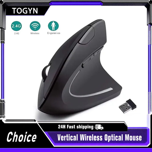 NEW Arrivals Vertical Mouse Ergonomic 2.4GHz Wireless Optical Mice 3 Adjustable DPI 800/1200/1600 6 Buttons for Laptop PC Computer Desktop
