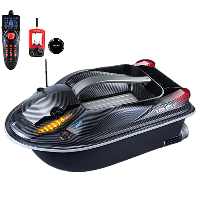 817 GPS BAIT BOAT Voice Announcements 500m 20000mAh Sonar Load 3KG Automatic Cruise Return Dual Motor Fish Finder Independent Control of Silo Ocean Lake River Professional Fishing Supplies