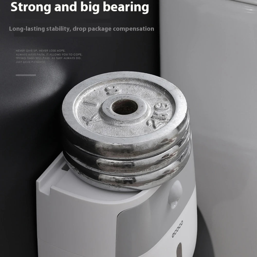 NEW Arrivals Waterproof Double Layer Portable Toilet Paper Holder Plastic Bathroom Storage Dispenser for Organized Roll Paper Accessory Home Bathroom Supplies
