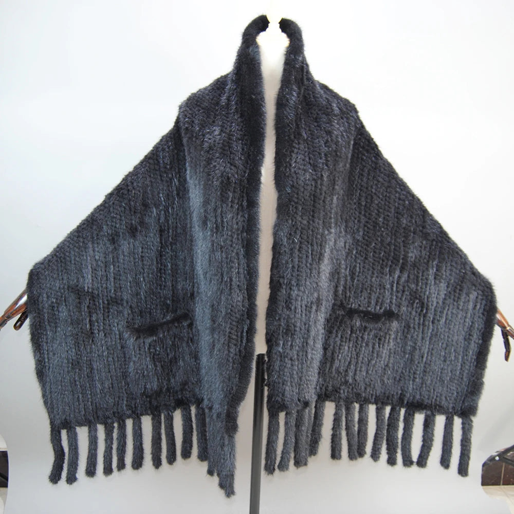 NEW Arrivals 10 Colors Luxury Winter Real Natural Mink Fur 180CM-58CM Scarf Lady 100% Natural Real Mink Fur Shawl Women Knitted Real Mink Fur Pashmina Scarves Girls Ladies Luxury Fashion Apparel Accessories Clothing Supplies