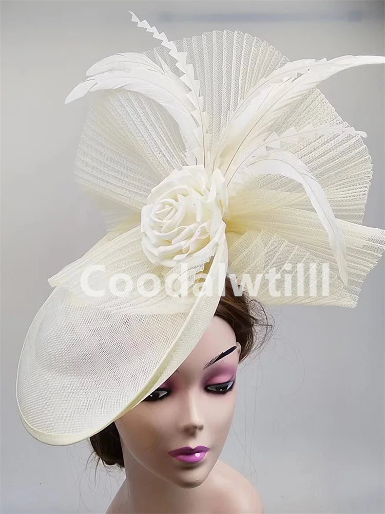 NEW Arrivals 15 Colors/Patterns Luxury Elegant Flower Fascinator Pillbox Cap Wedding Women Fascinator Hat Headband Kentucky Derby Ladies Millinery Cap Mesh Bride Hats