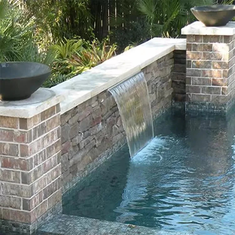 NEW 120CM RGB Remote Control 8 Colors EU/US Plug with Bulbs Automatic Underwater Waterfall Blade Fountain Spa 30/60/90/120cm Water Descent Wall Sheer Descent Cascade Mounted Colorful